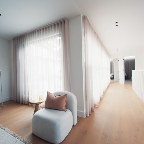 Complete Shutters Australia floor to ceiling sheer curtains in North Adelaide Home